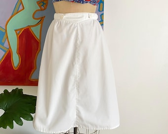 Vintage 70s Off White Wrap A-Line Skirt - Size XS/S - 26-26.5" W
