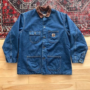 ま*！様 Carhartt chore coat coverall 90s bl Carhartt カーハート 1990s denim Chore Coat