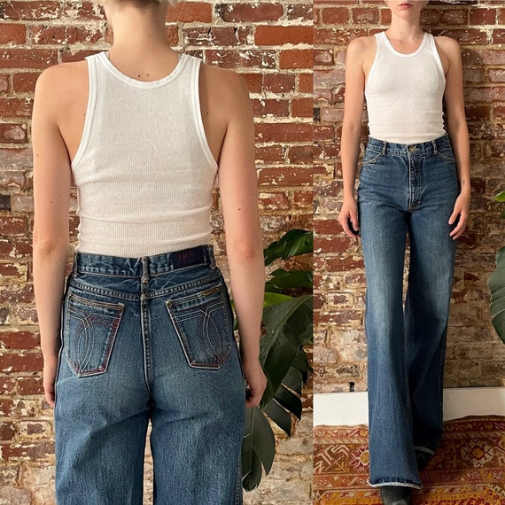 Vintage 1970s Brittania Wide Leg Flare Jeans - 70… - image 1