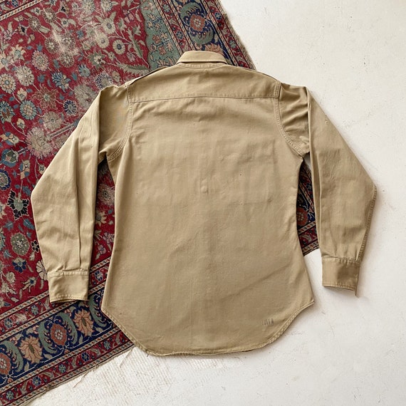 Vintage 1964 Khaki Military Shirt - 60s US Milita… - image 2