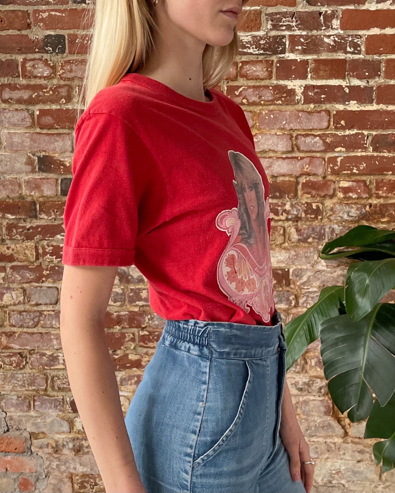70s ヘインズ　ファラフォーセットTシャツ　チャーリーズエンジェル ヴィンテージ 1970 年代 ファラ フォーセット チャーリーズ