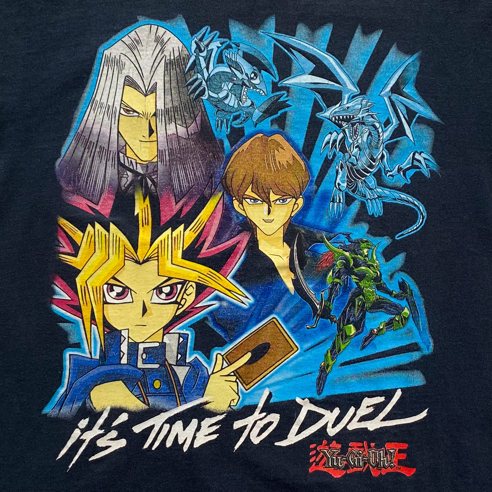 Vintage 1996 Yu-gi-oh! It's Time to Duel T-shirt - Navy Blue - Med