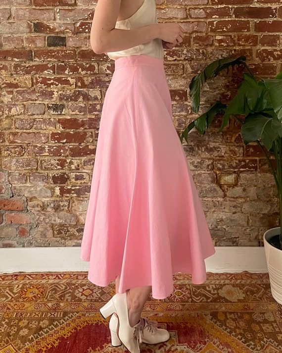 Vintage 1980s Bubblegum Pink Midi Circle Skirt - … - image 8