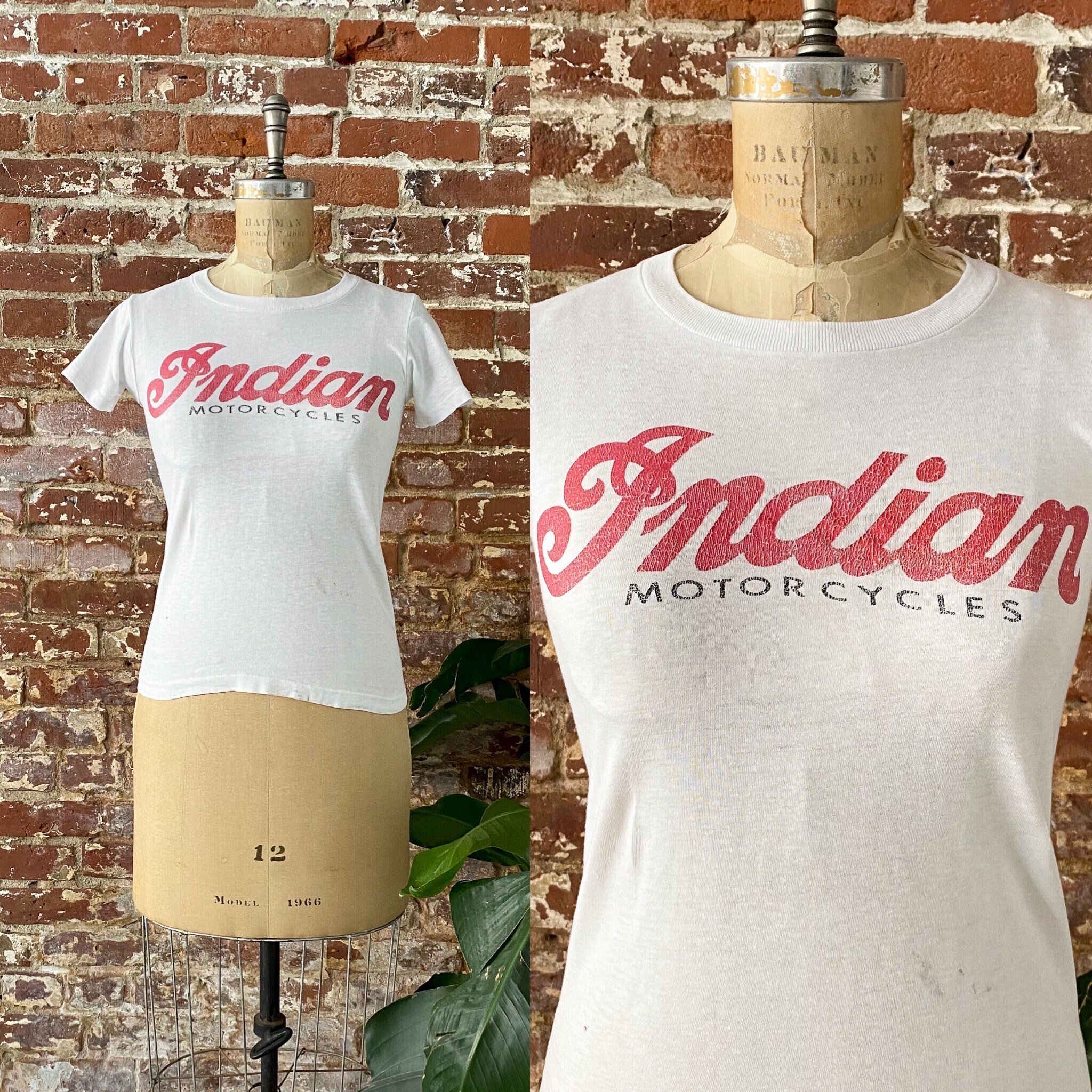Vintage 1970s Indian Motorcycles Logo T-shirt 70s Indian 