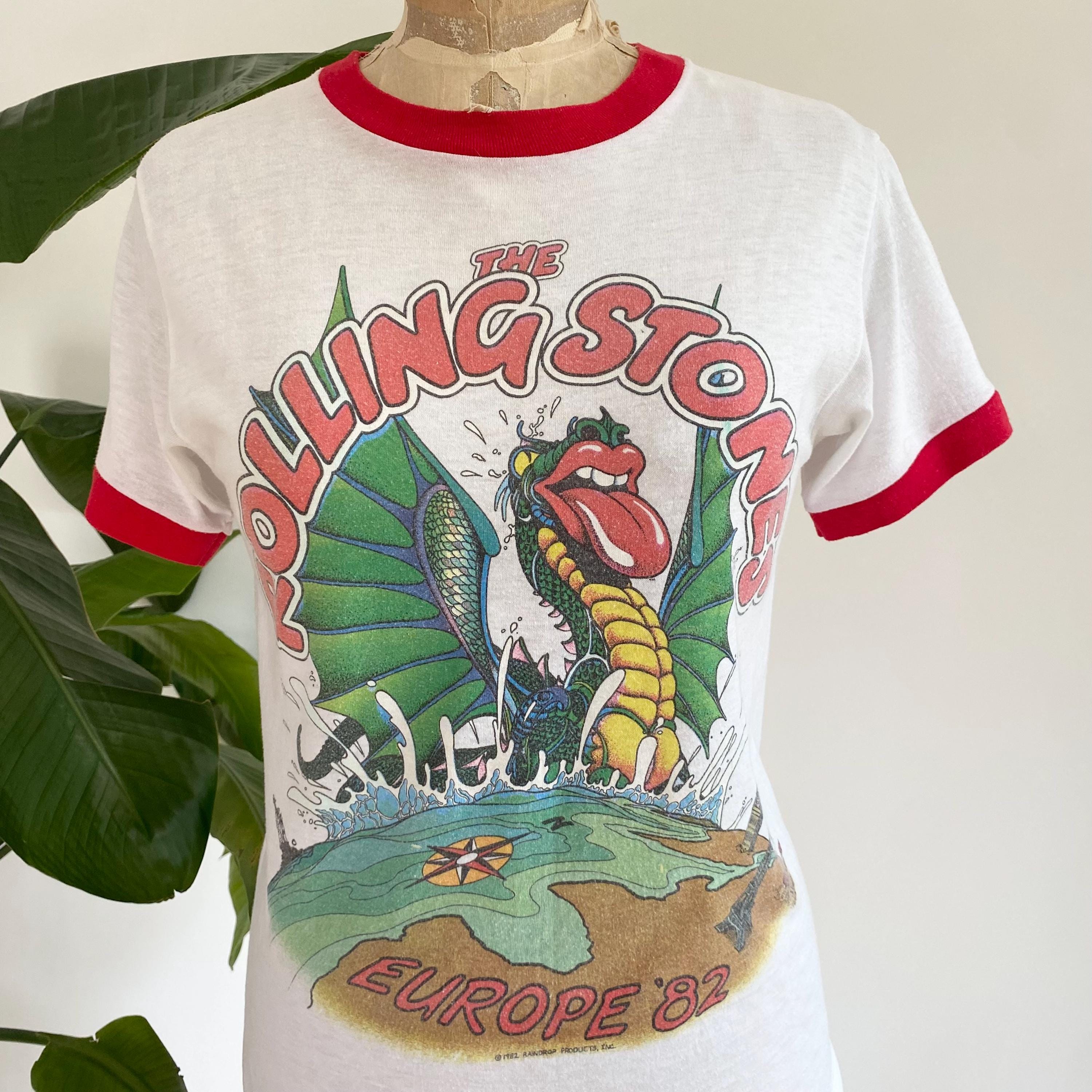 Vintage 1982 Rolling Stones European Tour Ringer T-shirt - Made in