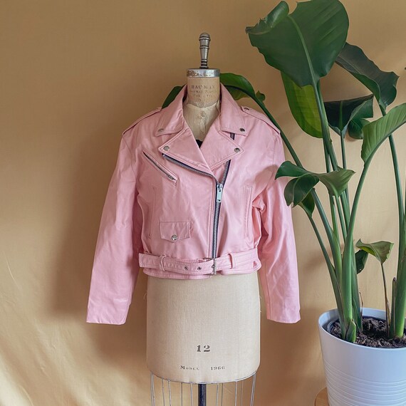 Vintage 1990s Bubblegum Pink Leather Motocross Jac