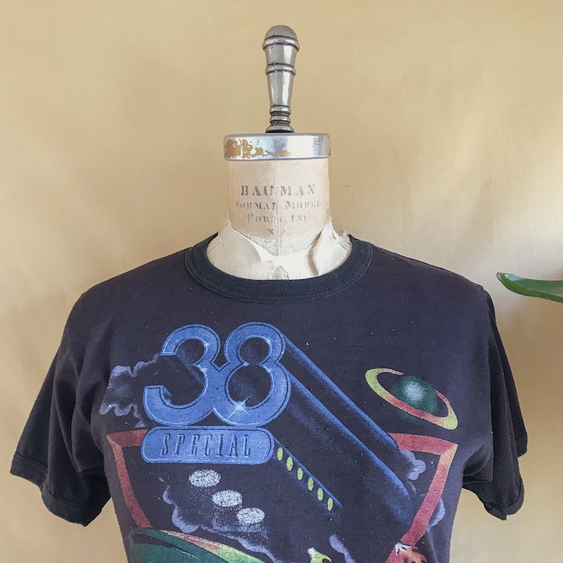 Vintage 1982 1983 38 Special Special Forces World Tour Ringer T-Shirt Single Stitch 82 83 38 Special Tee S Mens M Women