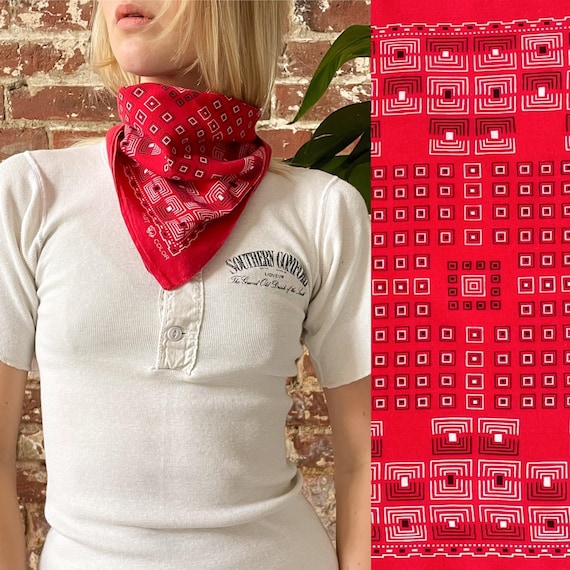 Vintage 40s Elephant Brand Trunk Down Red Fast Color Bandana - Etsy