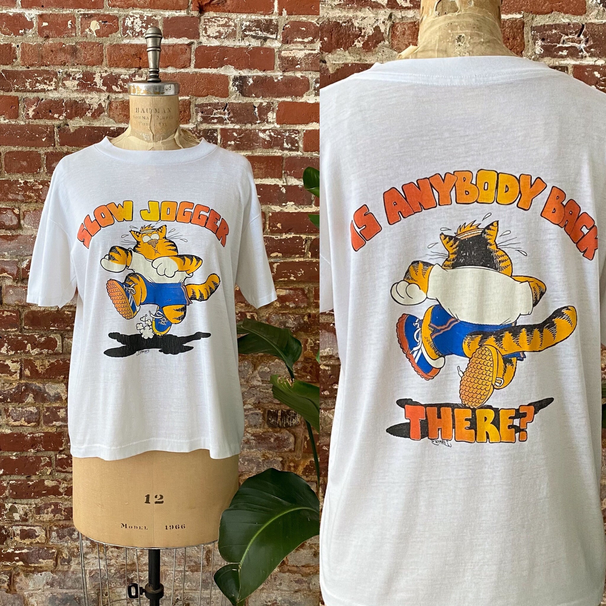 Vintage 1980s J. Bates Cat T-shirt 80s 