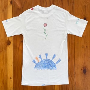 Vintage 80-tals Annes handritade senior-T-shirt - Enkelsöm - XSmall/Liten 40 x 61 cm bild 6