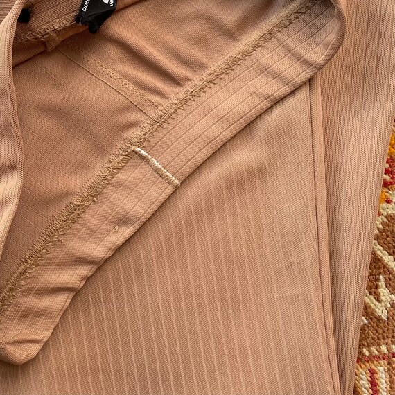 Vintage 70's Brown Herringbone Tweed Flared Wool Trousers