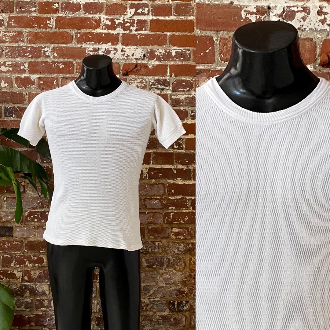 Vintage 60s Penney's Towncraft White Short Sleeve Thermal - Single