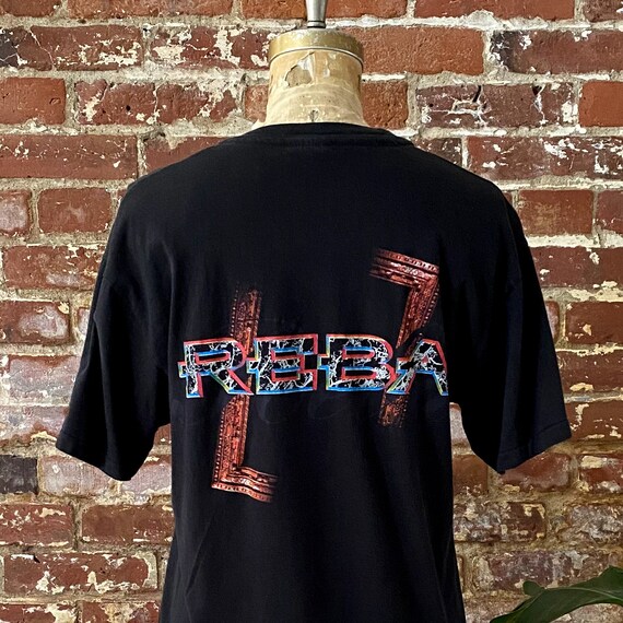 T-shirt Vintage Reba McEntire Déchiré - Style Destroyed, Années 90, Coton Blanc Usé, Taille M Homme