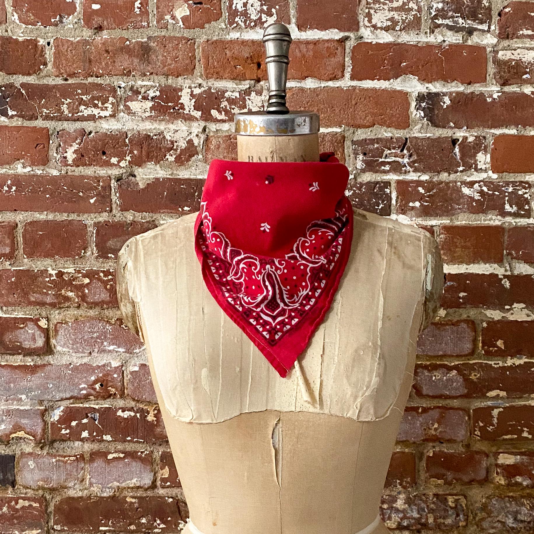 Vintage 1940s/1950s WPL9939 Red Tiger Head Bandana - 40s/50s