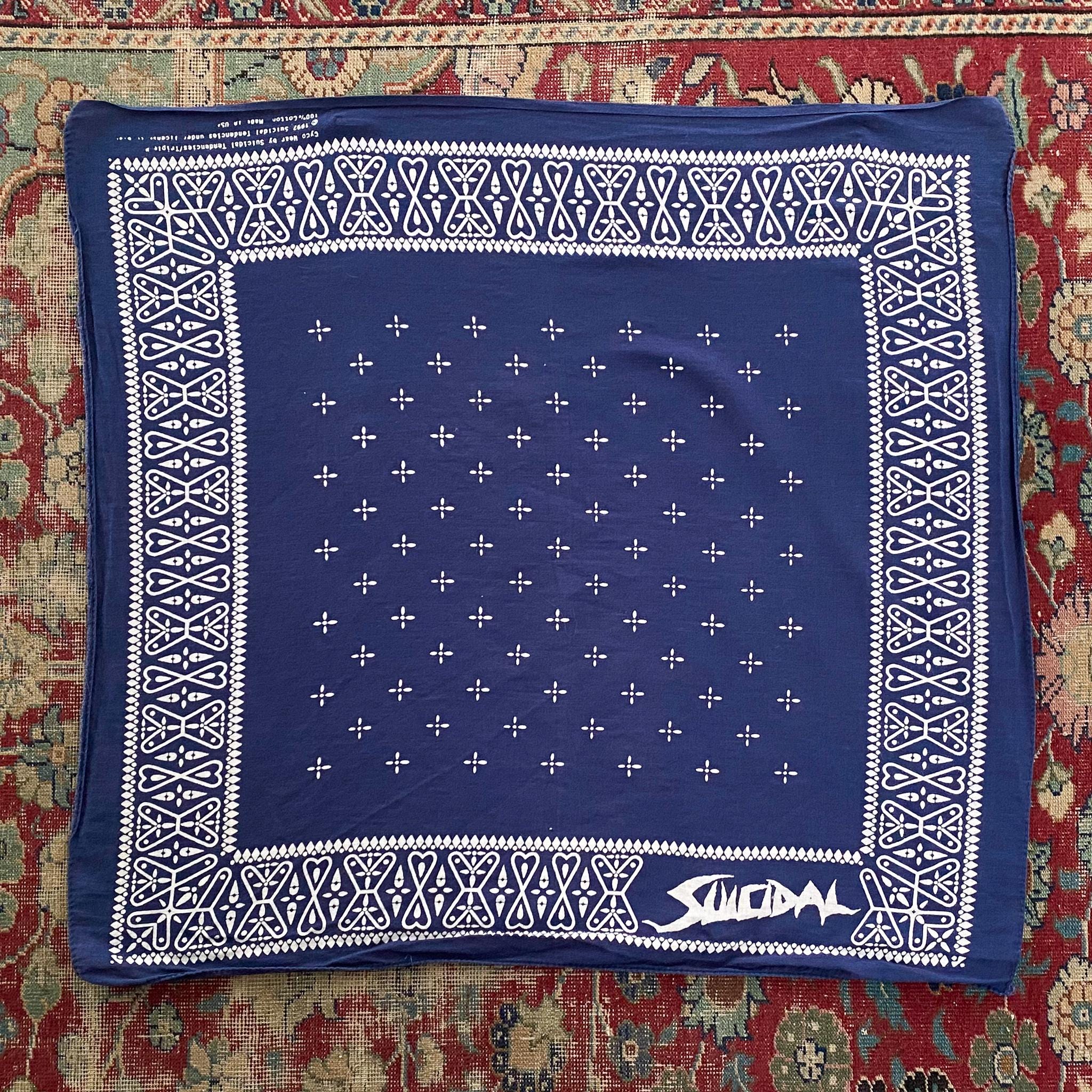 Vintage 1992 Suicidal Tendencies Indigo Cotton Bandana - Made in