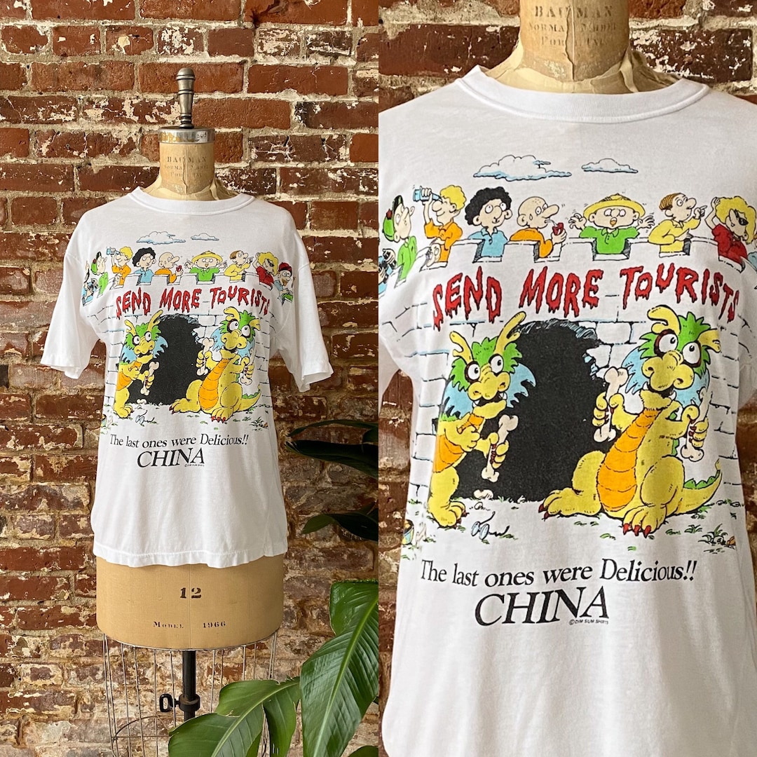 Vintage 80s Send More Tourists Great Wall of China Souvenir Tee