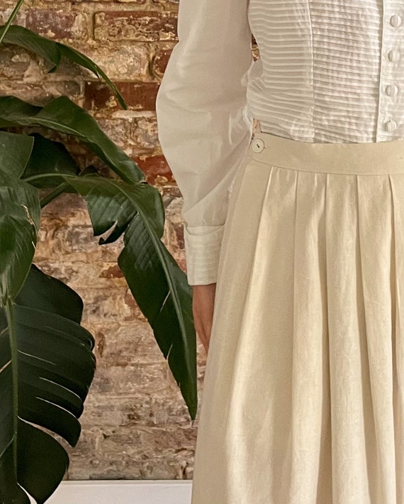 Vintage 1970s Does Edwardian Linen Petticoat Skir… - image 9
