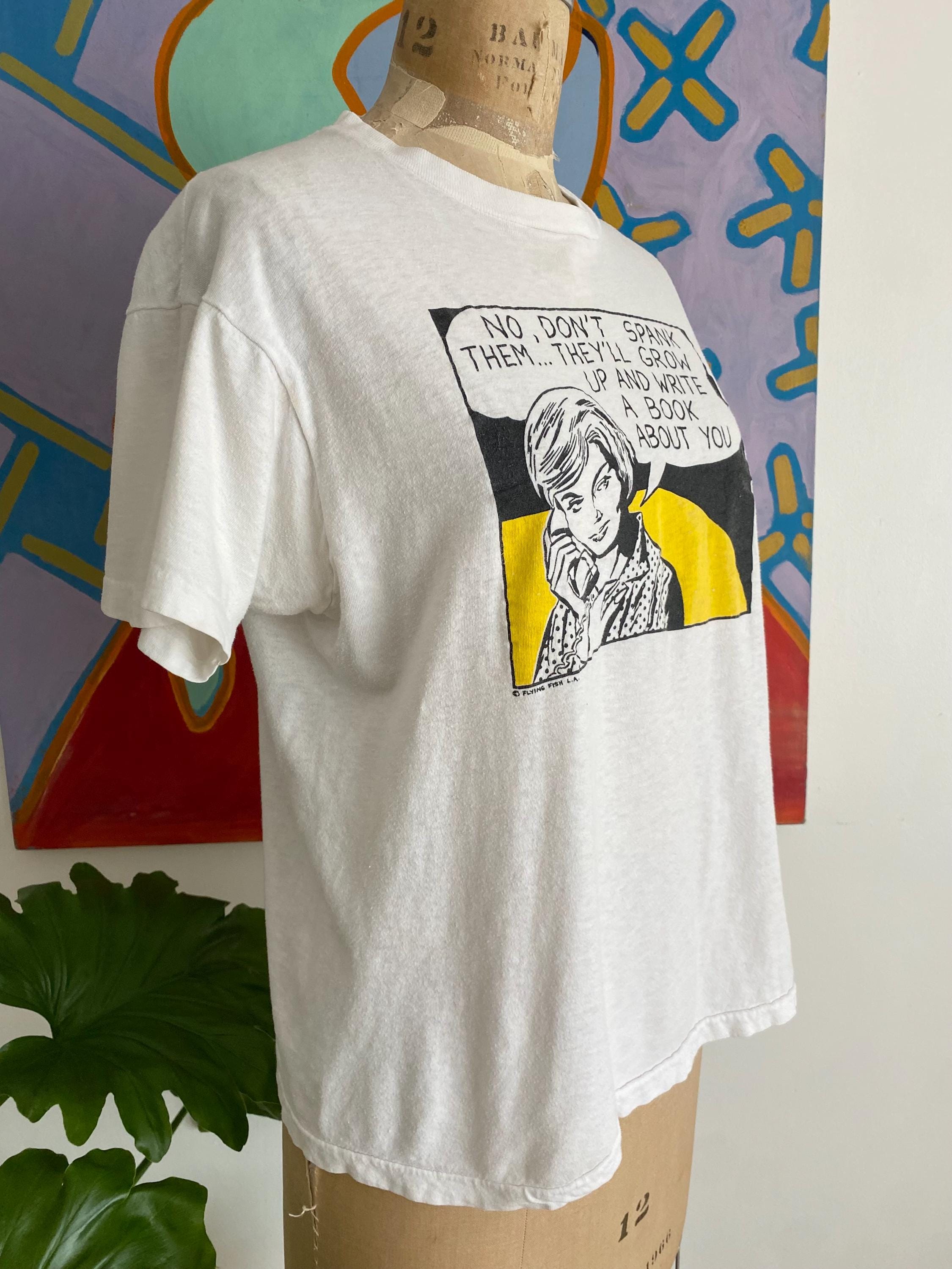 Vintage 80s Roy Lichtenstein Flying Fish LA Pop Art T-shirt 