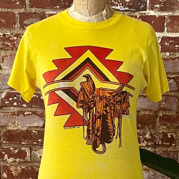 Vintage 1980 Cowboy Saddle T-Shirt - 80s Saddle W… - image 3