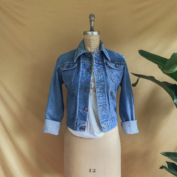 Vintage 1970s Wrangler Medium Wash Denim Jacket -