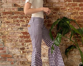 【HERMES】vintage check pants Hermes Les Cheyennes Printed Silk Trousers