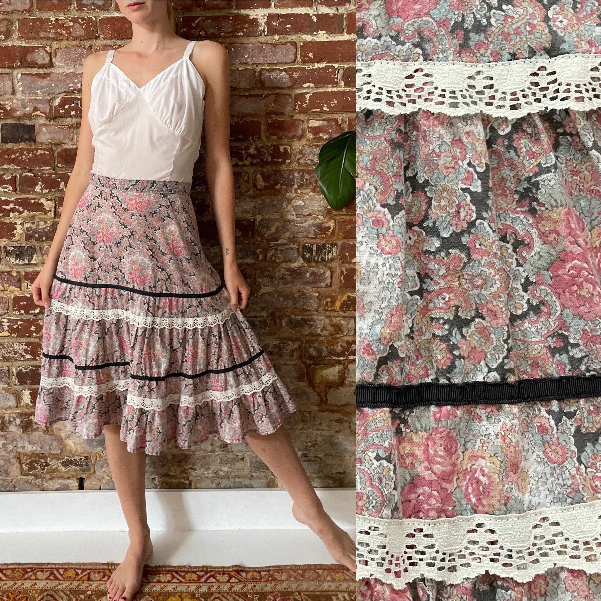 Lace peasant cheap skirt