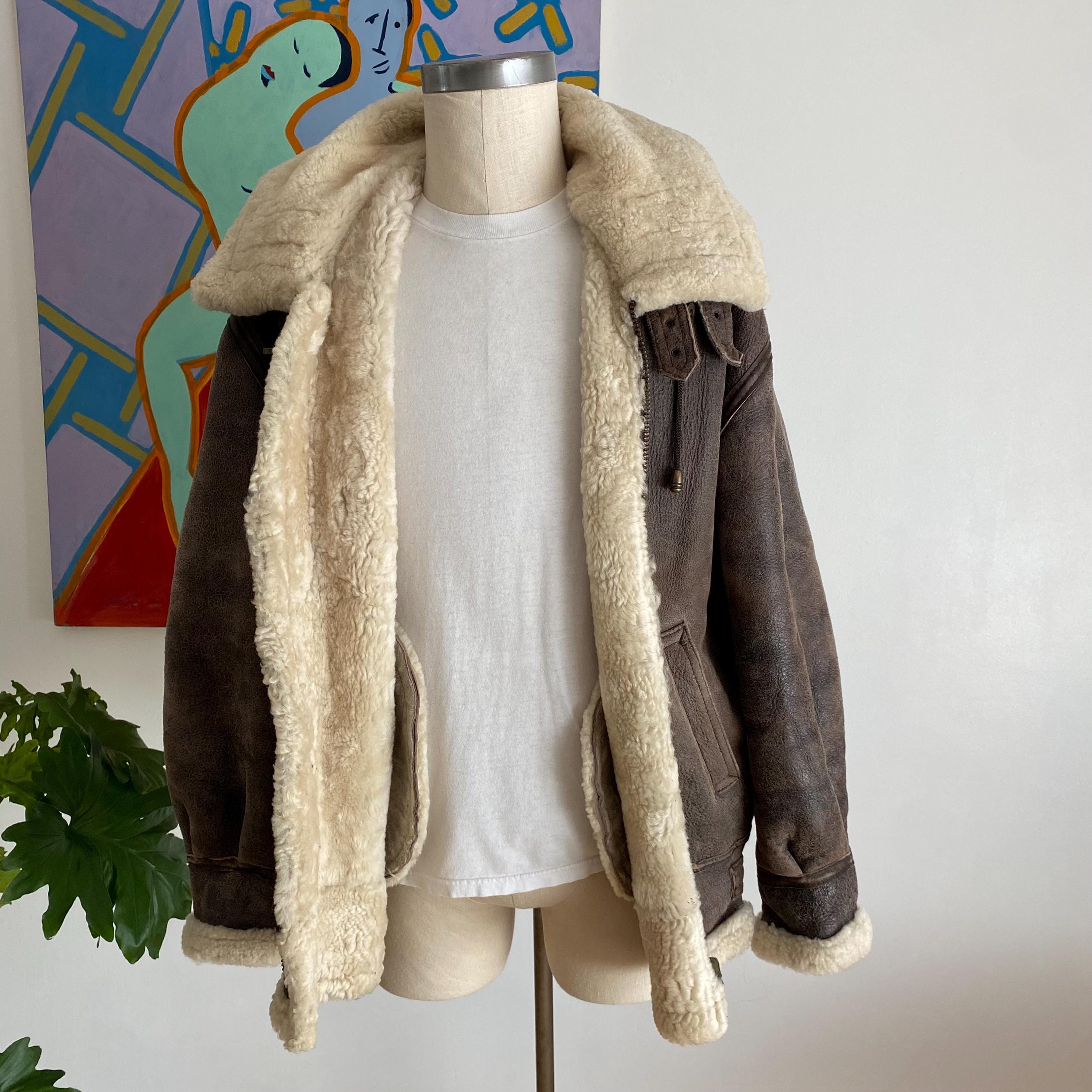 Vintage 1990s Type B-3 Shearling Leather Flight Jacket - 90s
