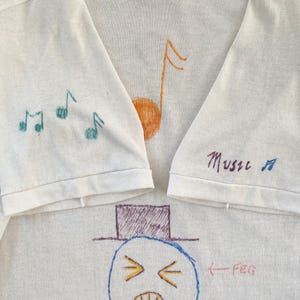 Vintage 80-tals Annes handritade senior-T-shirt - Enkelsöm - XSmall/Liten 40 x 61 cm bild 7