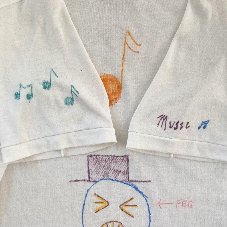 Vintage 80-tals Annes handritade senior-T-shirt - Enkelsöm - XSmall/Liten 40 x 61 cm bild 7