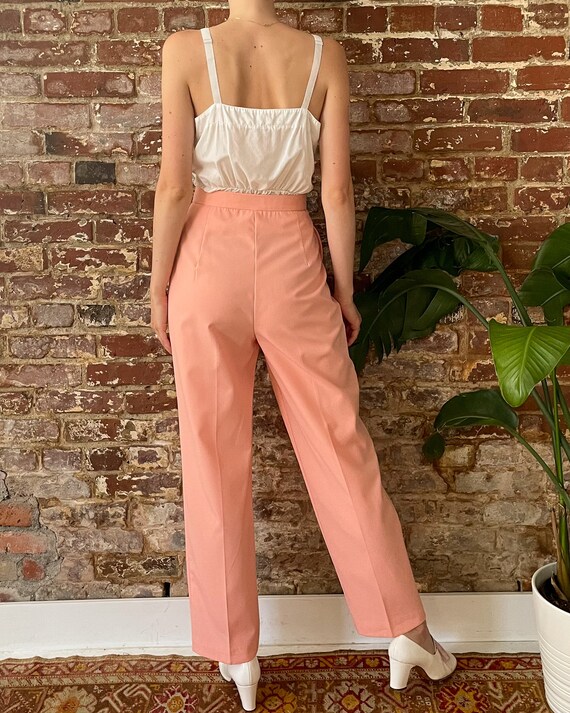 Vintage 1970s Koret Peach Pink Trousers - 70s Pea… - image 3