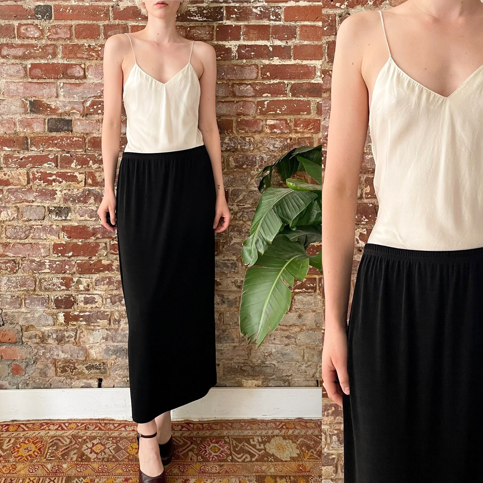 Jupe Noire à Fleurs Vintage Kathie Lee - Taille 6 - Courte - Occasion Très Bon état