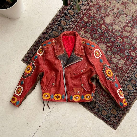 Rare Vintage Montana Street Wear Indigenous Chief Red