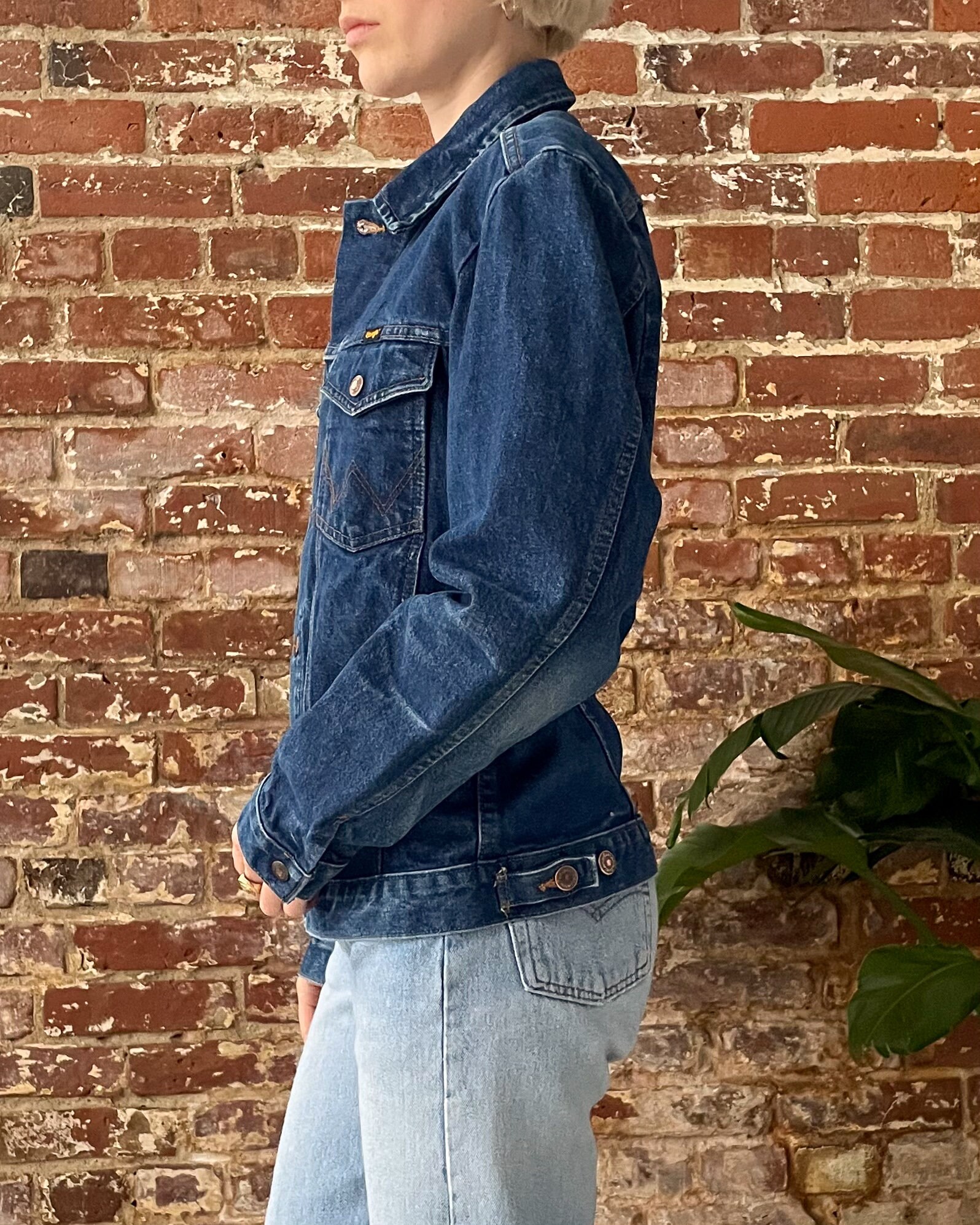Vintage 1980s Wrangler Dark Wash Denim Jacket - Wrangler Vintage 1980s Wrangler Dark Wash Denim Jacket - Wrangler