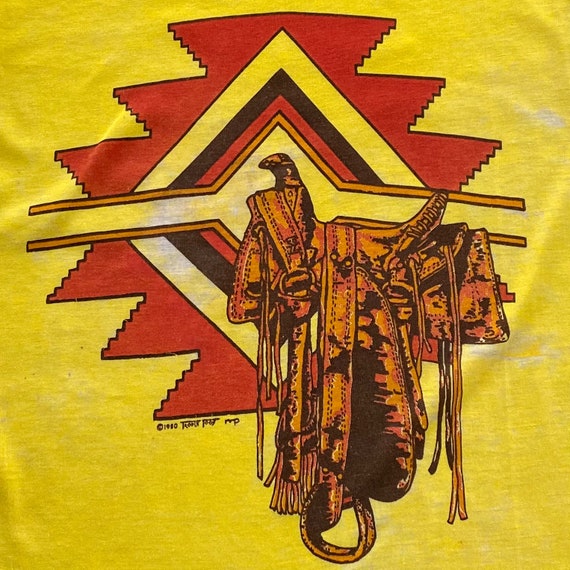 Vintage 1980 Cowboy Saddle T-Shirt - 80s Saddle W… - image 7