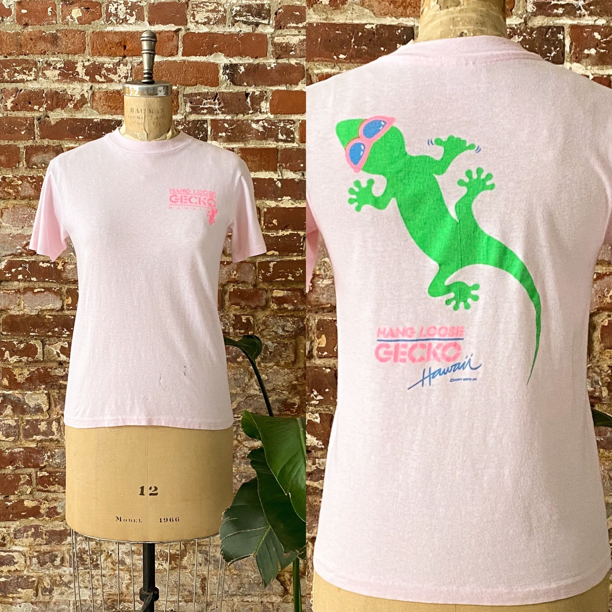 Vintage 1980s Hang Loose Gecko Hawaii Souvenir T-shirt - 80s Vintage 1980s Hang Loose Gecko Hawaii Souvenir T-shirt - 80s