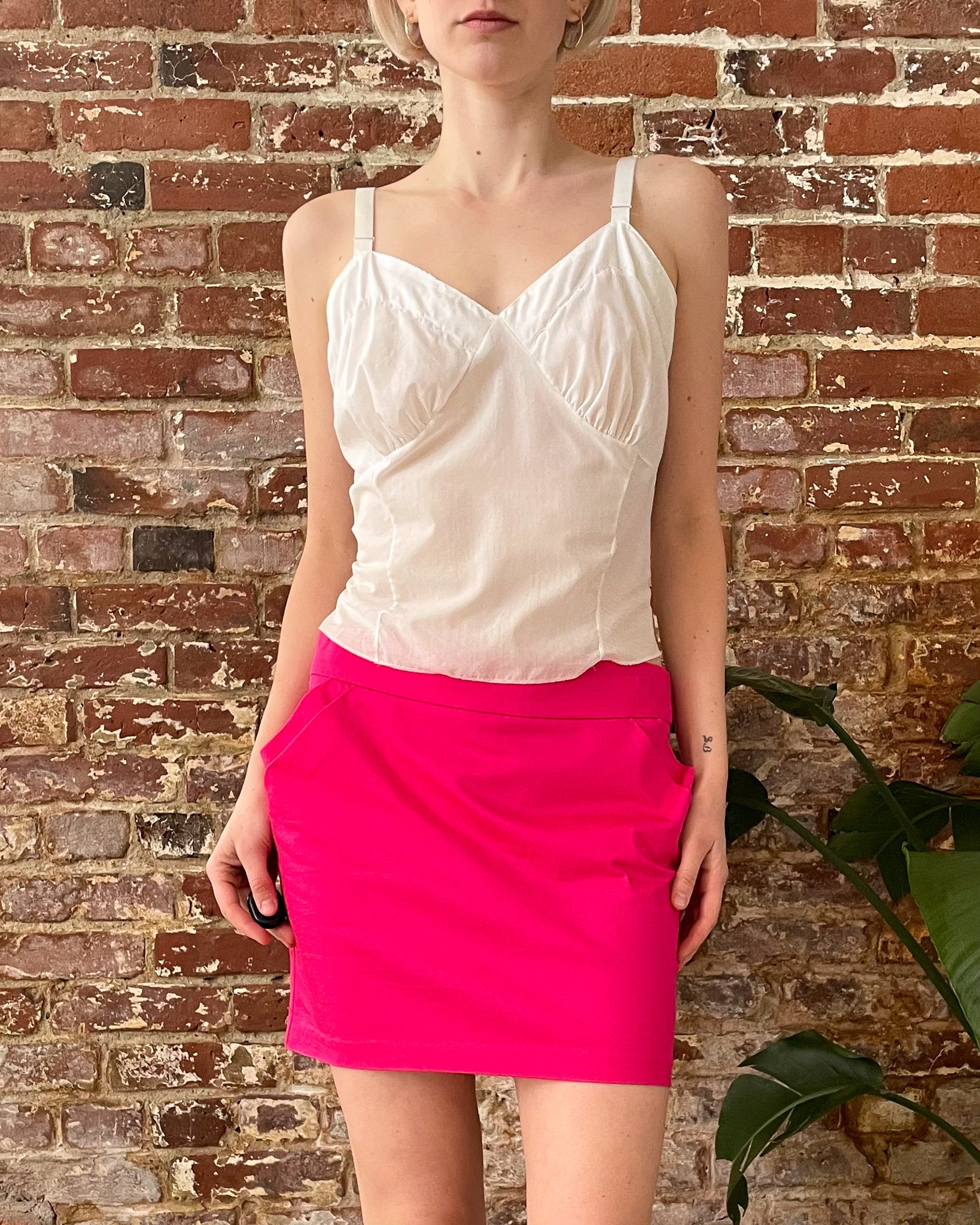 Vintage Y2k Hot Pink Costa Blanca Low Rise Stretch Mini