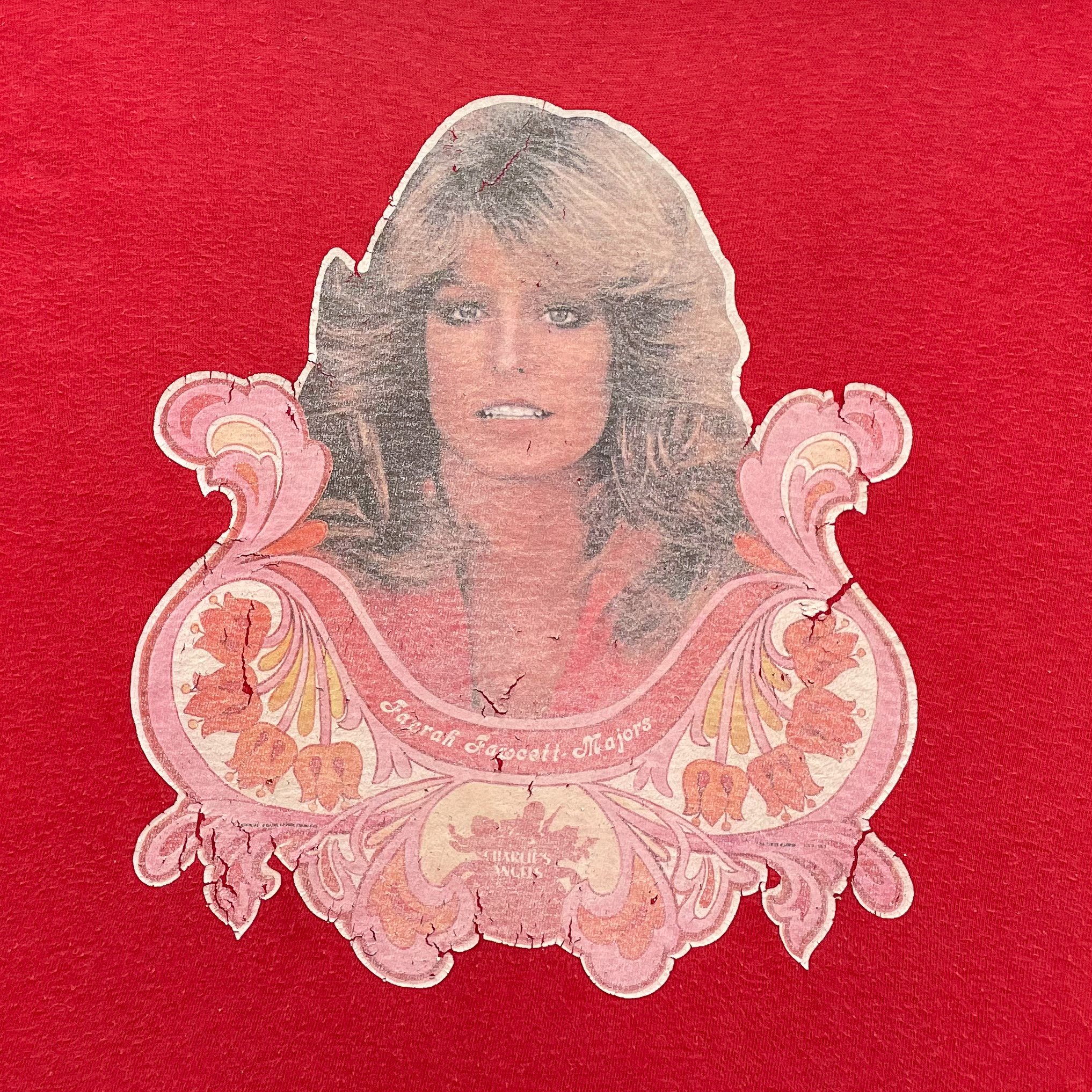 70s ヘインズ　ファラフォーセットTシャツ　チャーリーズエンジェル Amazon.co.jp: 70s 80s ファラ フォーセット フォト Tシャツ