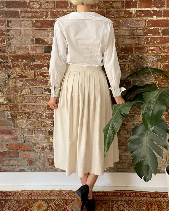 Vintage 1970s Does Edwardian Linen Petticoat Skir… - image 3