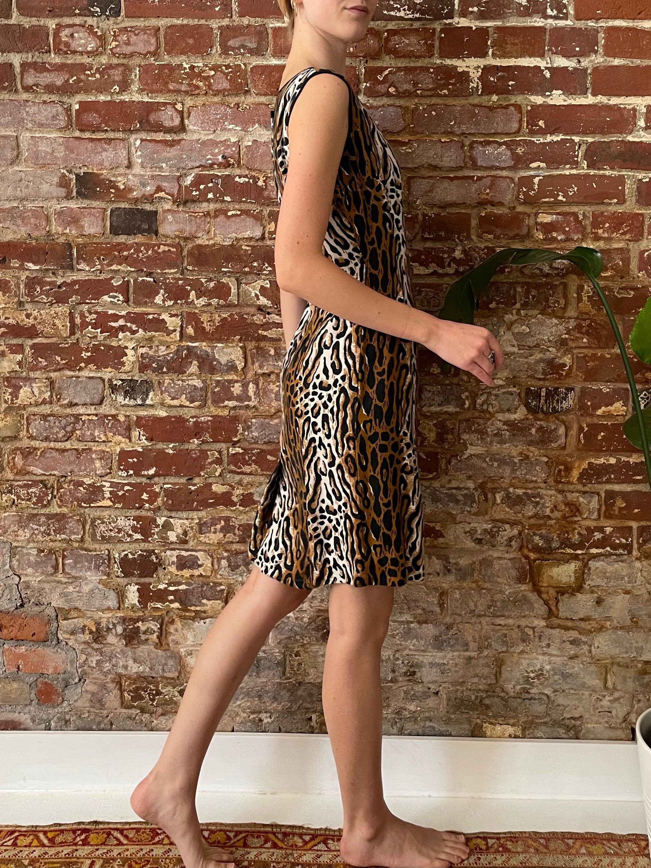 Vintage 1960s Leopard Print Wiggle Dress - 60s Soft Leopard