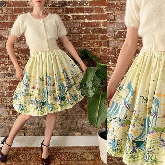 Circle skirt border print deals