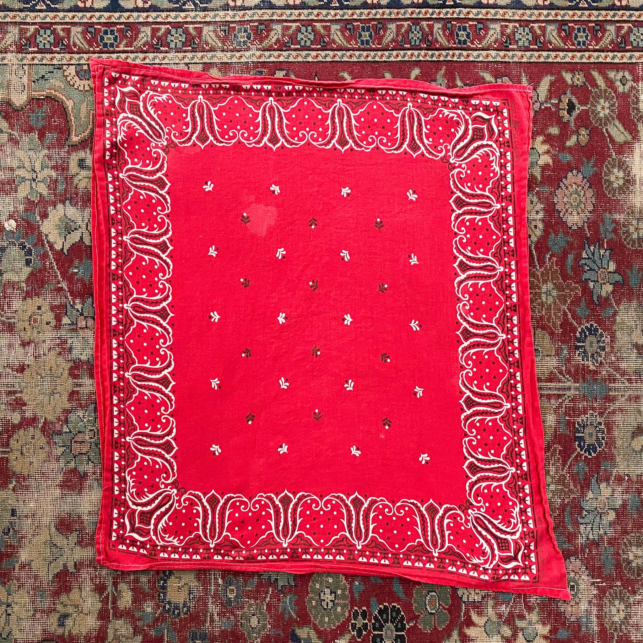 Vintage 1940s/1950s WPL9939 Red Tiger Head Bandana - 40s/50s