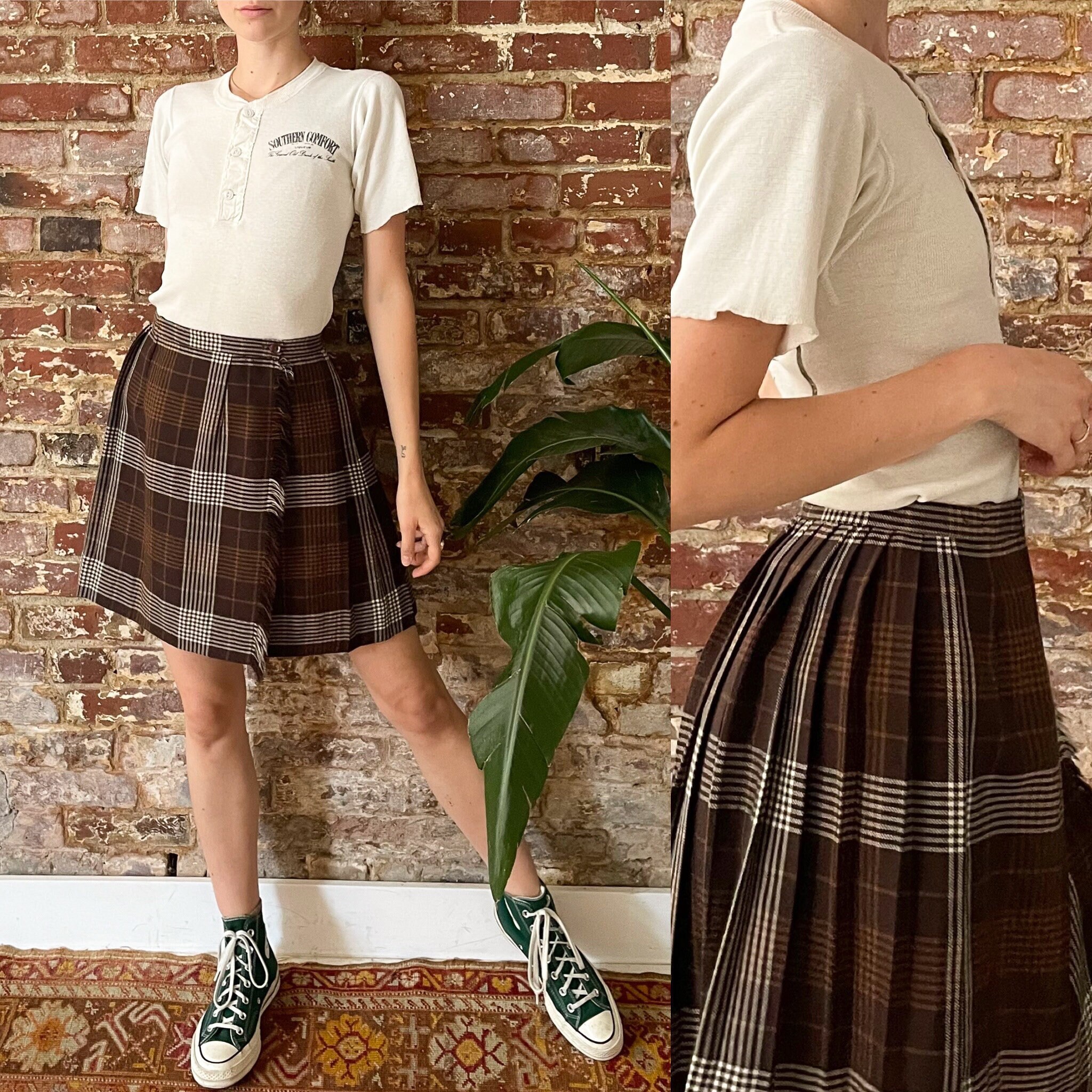 Colada plaid mini skirt hotsell