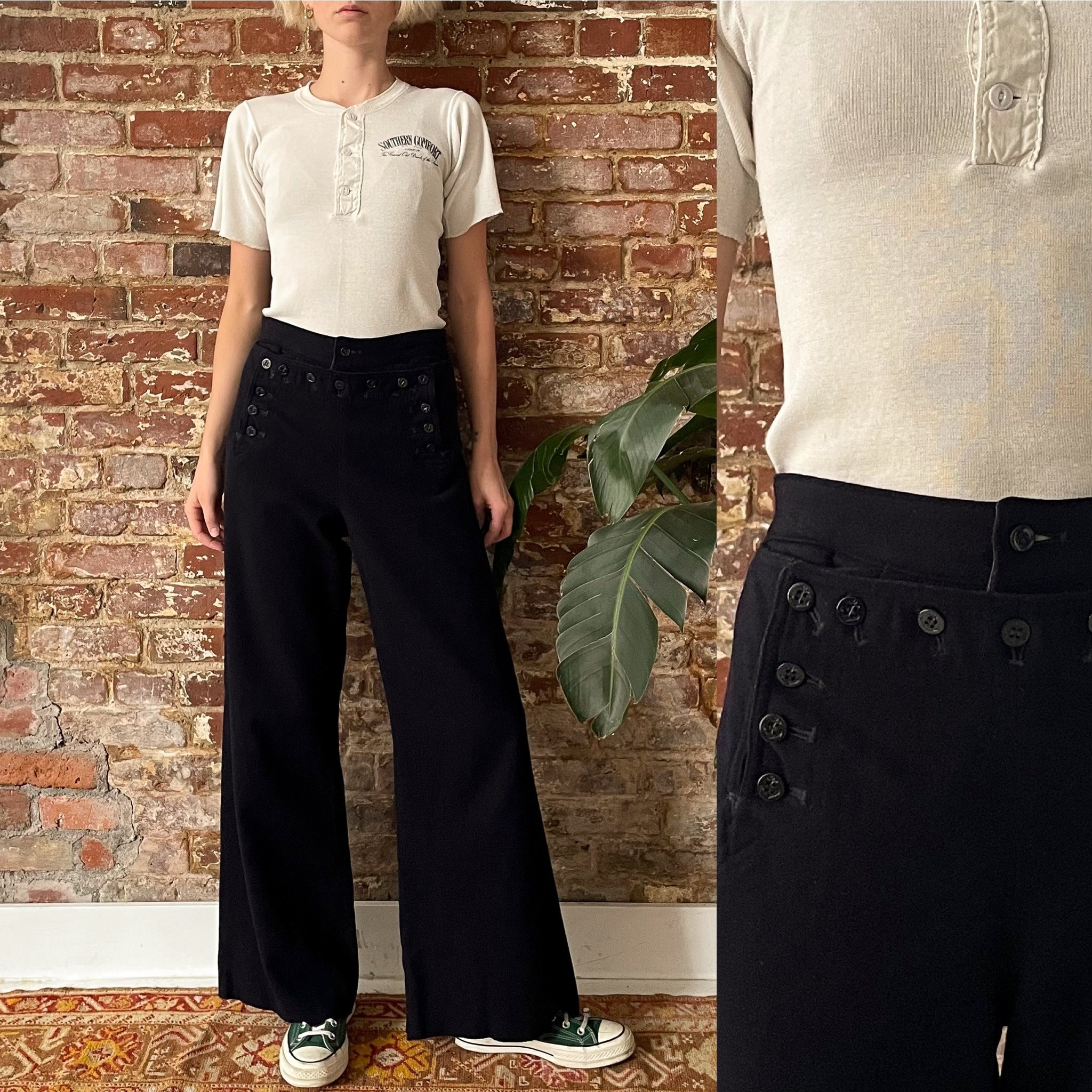 1960s Navy Blue Sailor Pants 