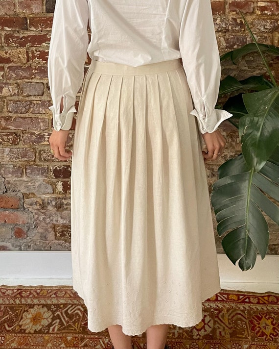 Vintage 1970s Does Edwardian Linen Petticoat Skir… - image 7