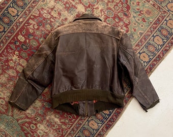 Vintage 1950s Grais Front Quarter Distressed Horsehide Leather