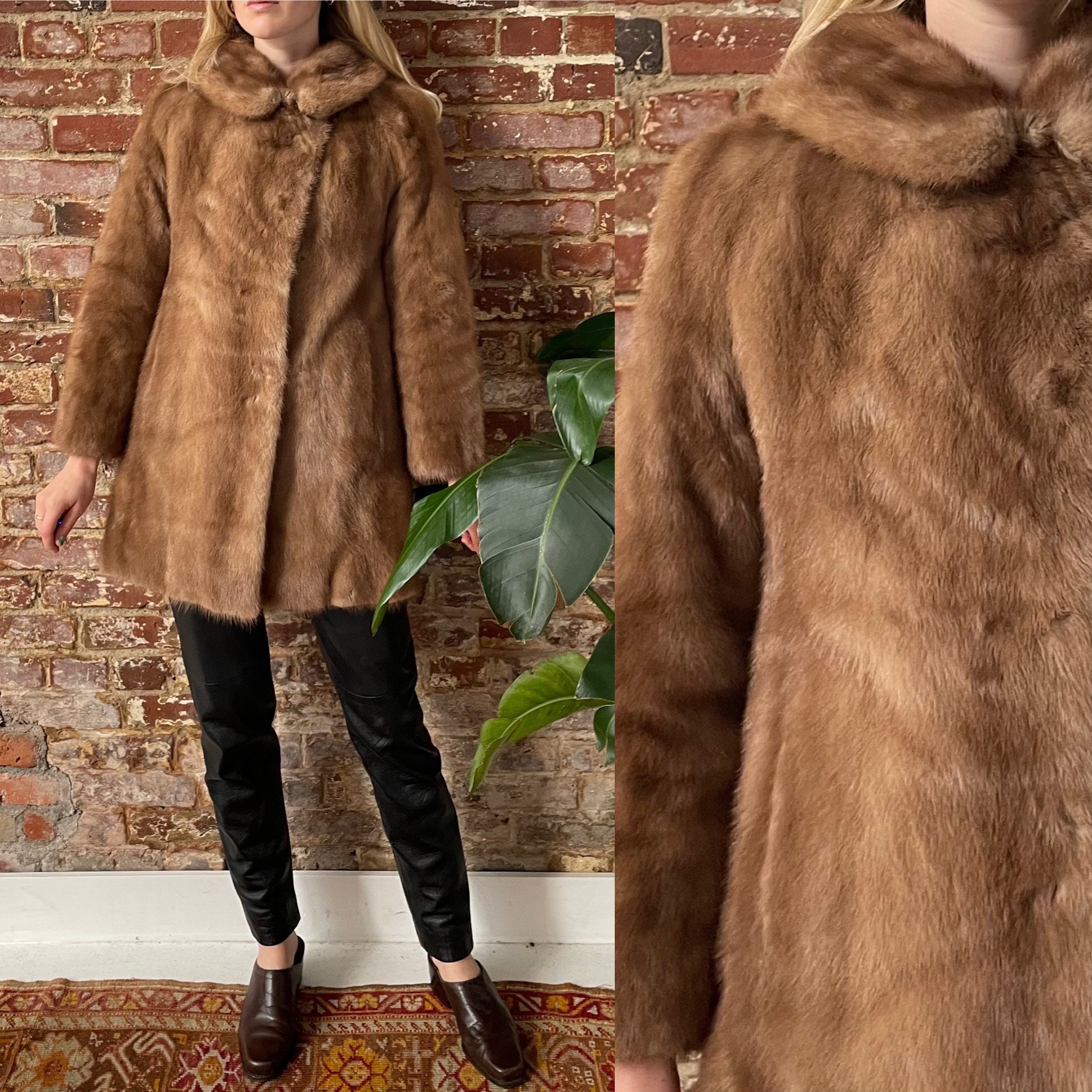 Vintage 1960s blonde mink fur collar and cufs