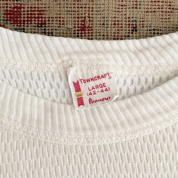 Vintage 60s Penney's Towncraft White Short Sleeve Thermal - Single