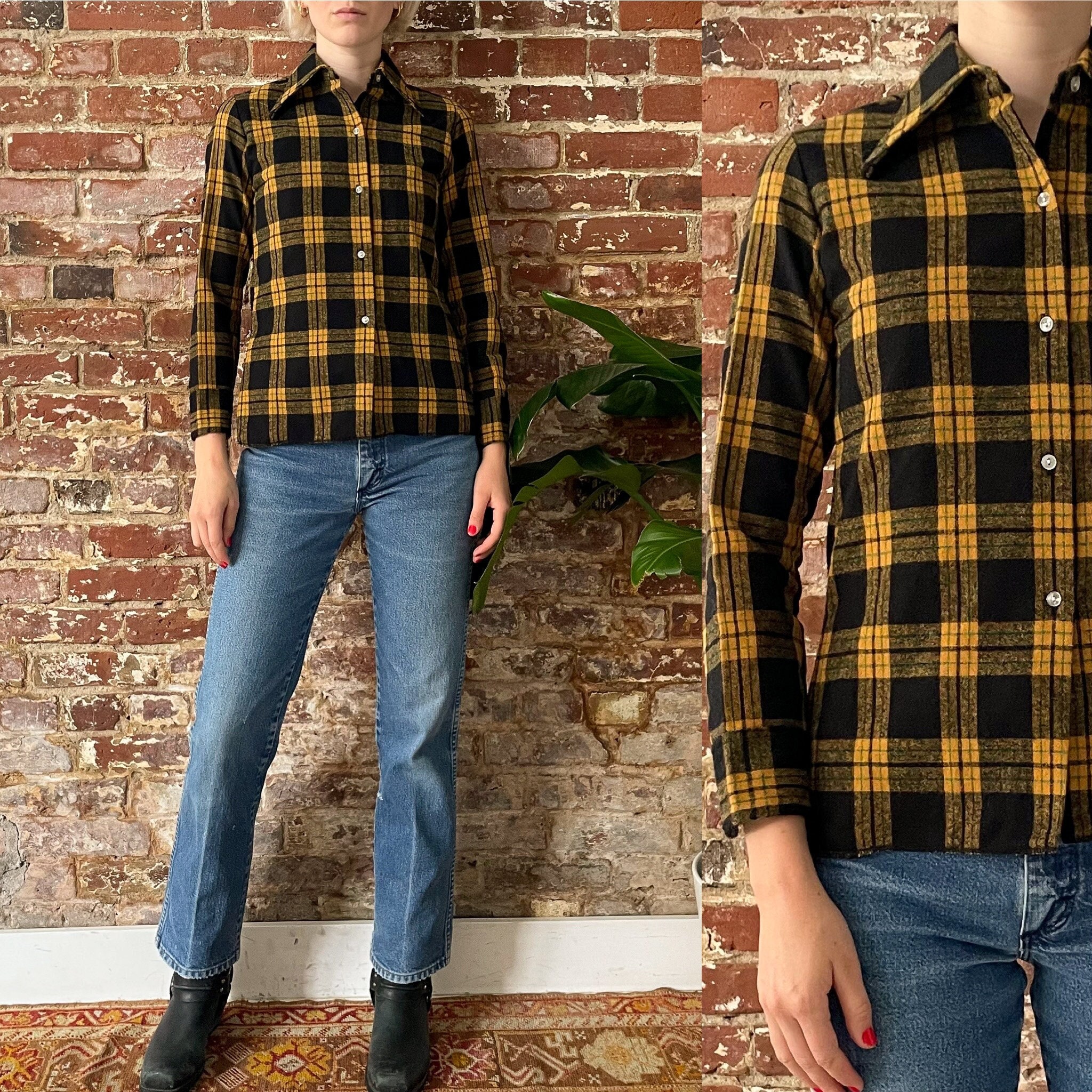 Vintage Black Button Down Shirt -  Canada