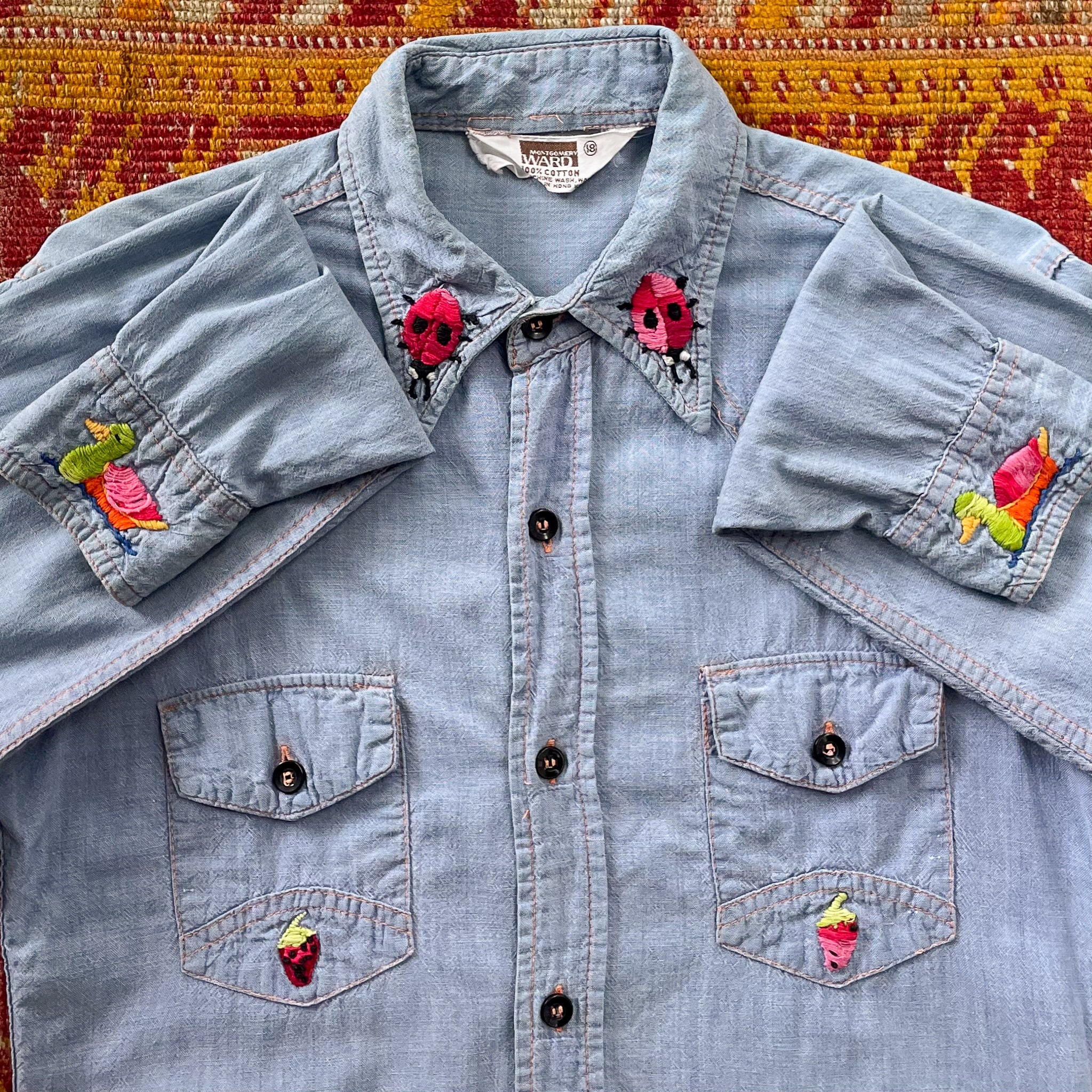 トップス 60-70's Montgomery Ward Chambray Shirt 60-70's Montgomery Ward Chambray Shirt / モンゴメリーワード