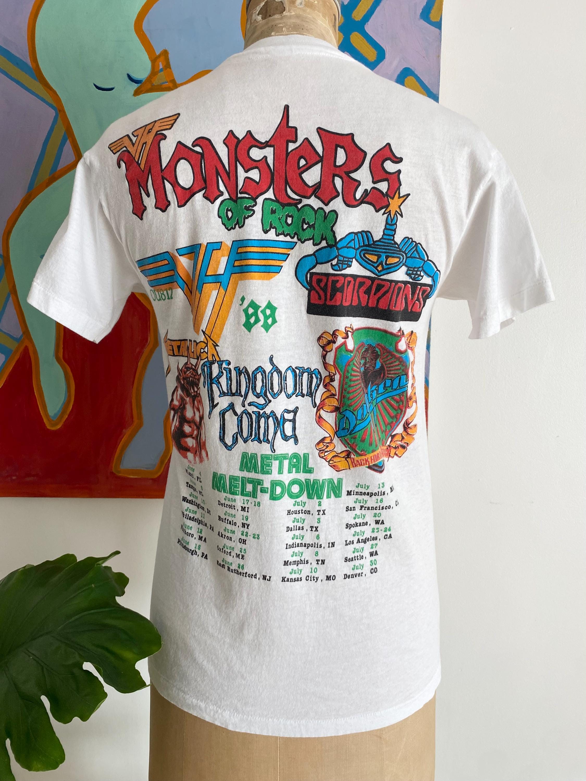 True Vintage 1988 Monsters of Rock Van Halen Metallica White Tour
